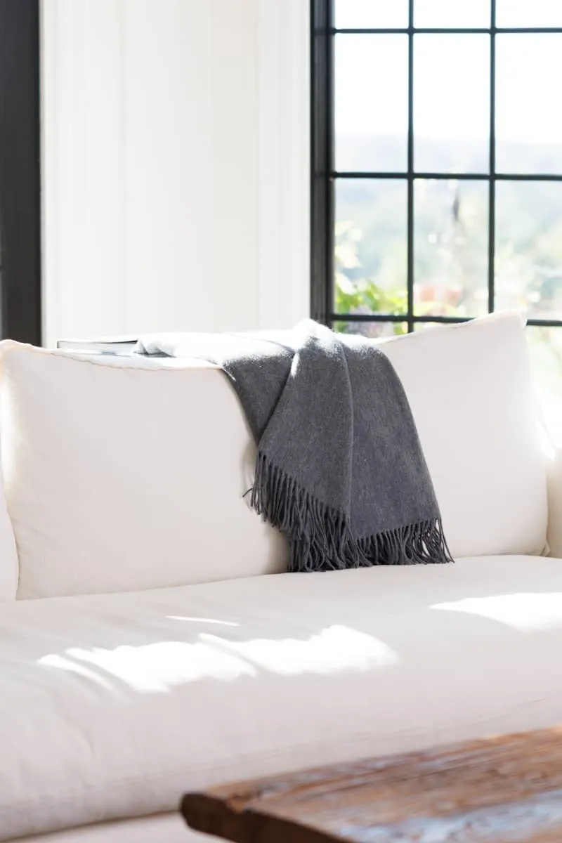 100% Pure Cashmere Fringe Throw Blanket with Gift Box