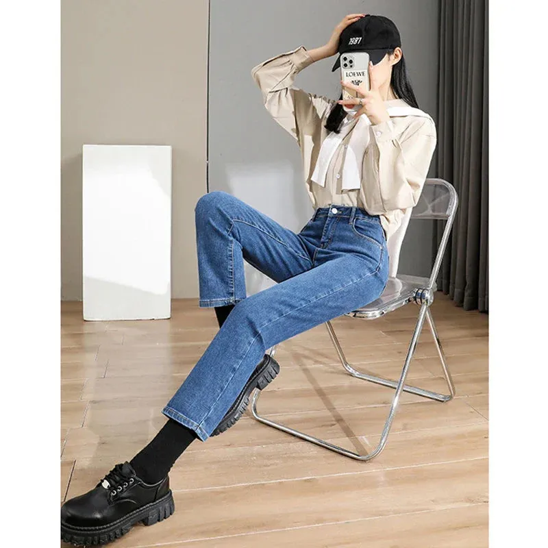 2024 Relaxed Fit Boyfriend Denim Cargo Y2K Streetwear Straight Leg Jeans