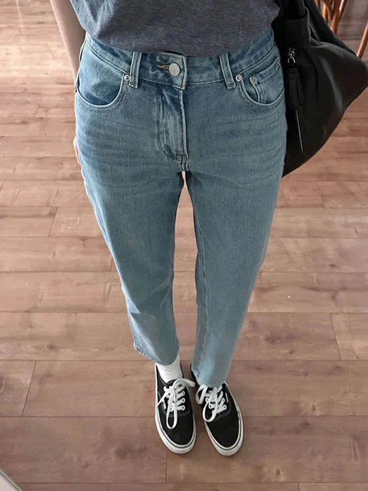 2024 Relaxed Fit Boyfriend Denim Cargo Y2K Streetwear Straight Leg Jeans