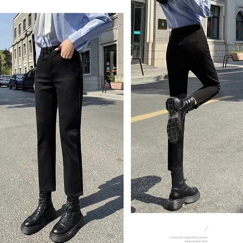 2024 Relaxed Fit Boyfriend Denim Cargo Y2K Streetwear Straight Leg Jeans