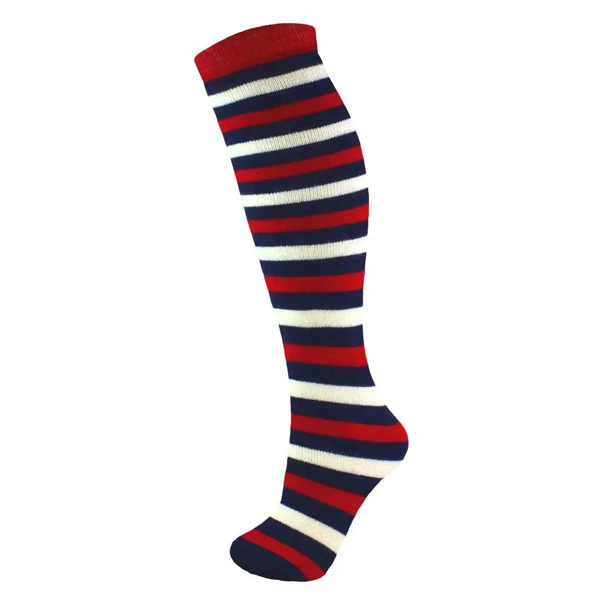 24" Patterned Ski Sock - Navy Stripes