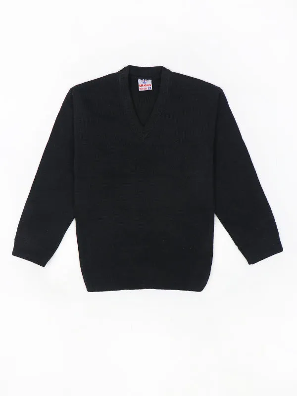 3Yrs - 8Yrs Black Full Sleeve Sweater For Kids KSW07