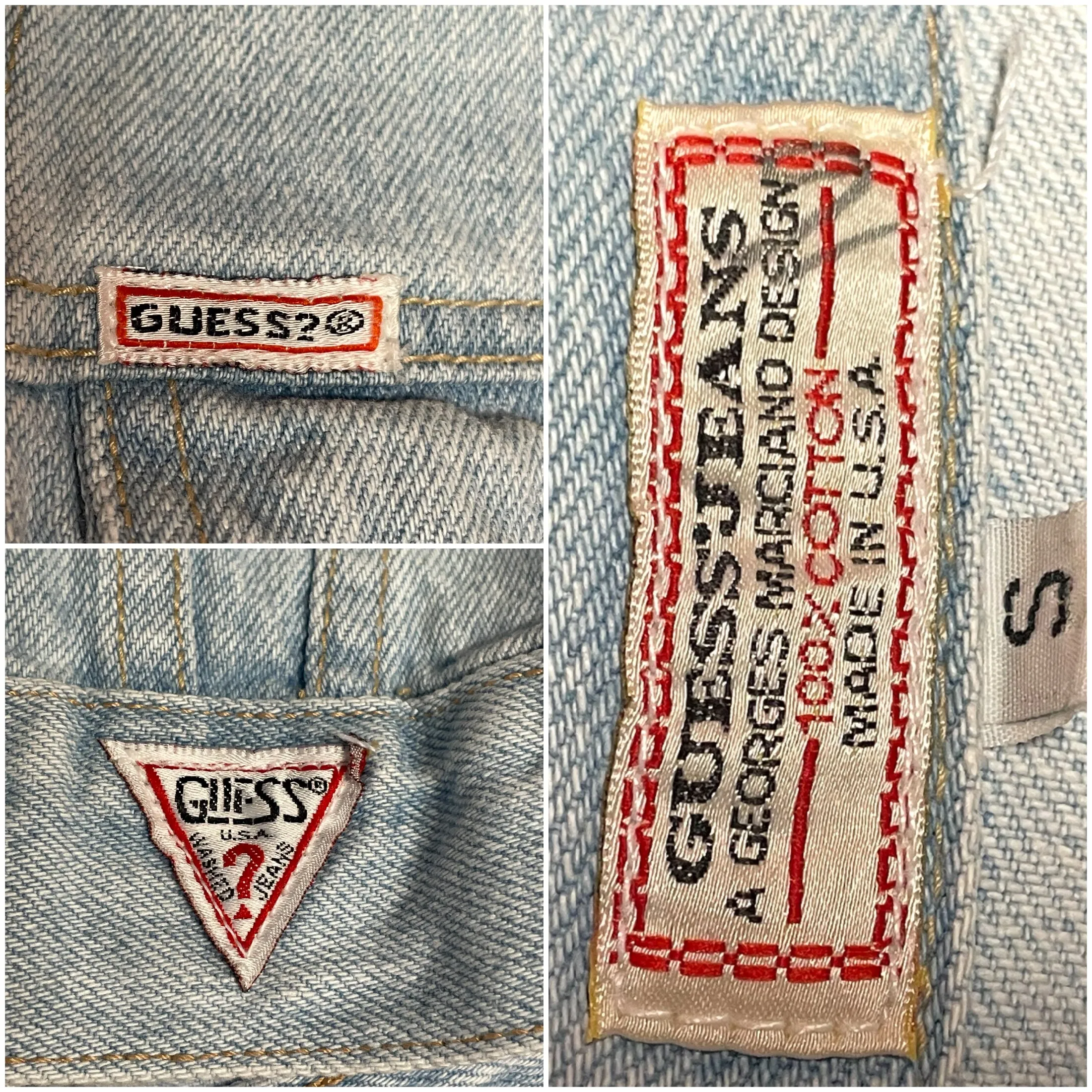 80s Guess Cropped Light Acid Washed Denim Jacket, Georges Marciano S