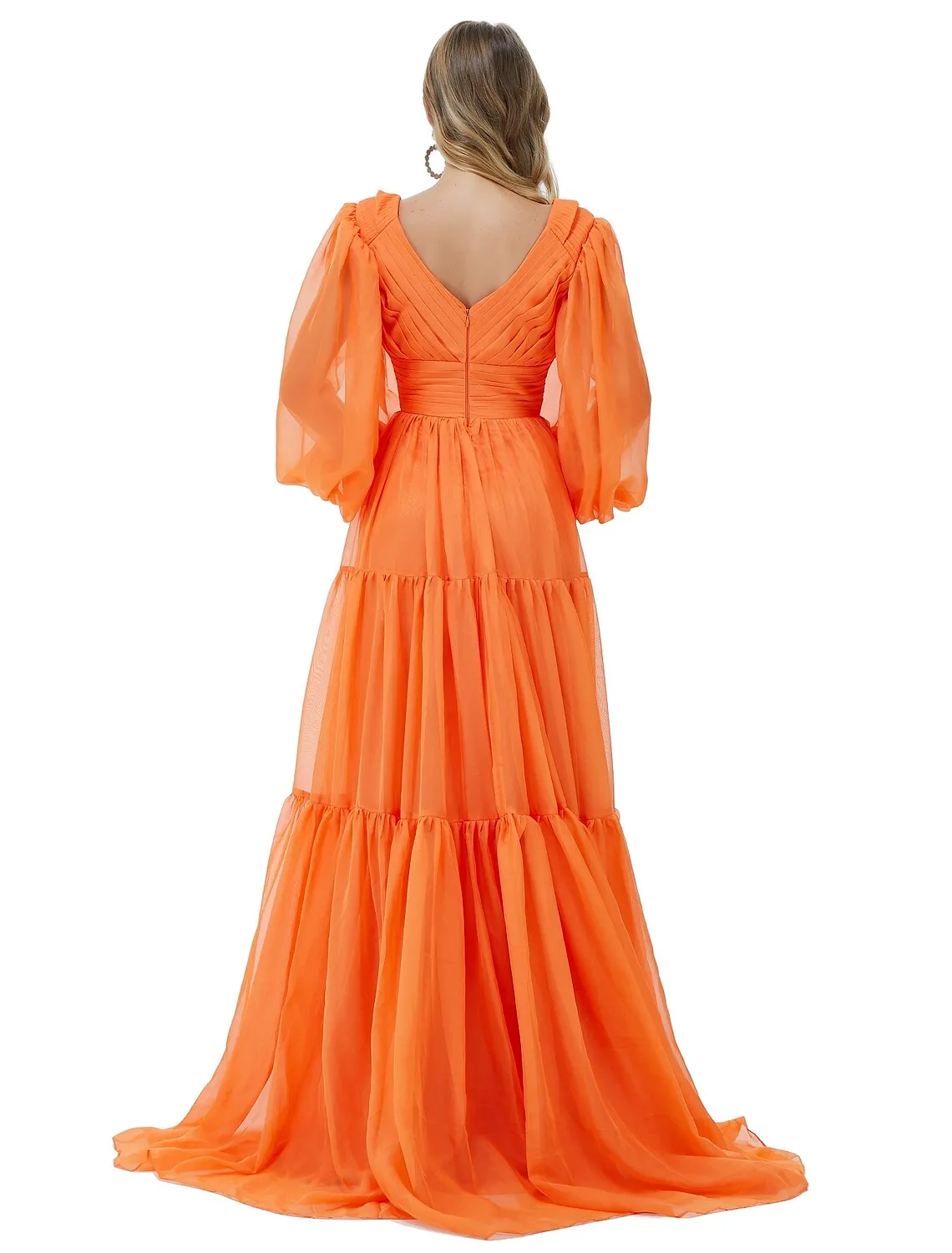 A-Line Evening Gown Sexy Dress Party Long Sleeve V Neck Chiffon with Ruched