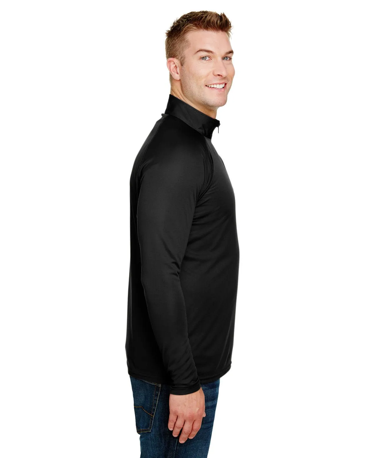 A4 N4268 Adult Daily Polyester 1/4 Zip