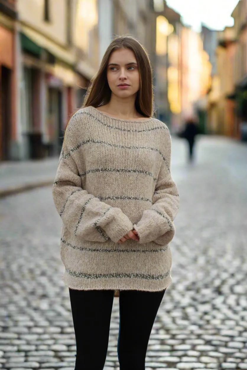 Alpaca wool oversized sweater .