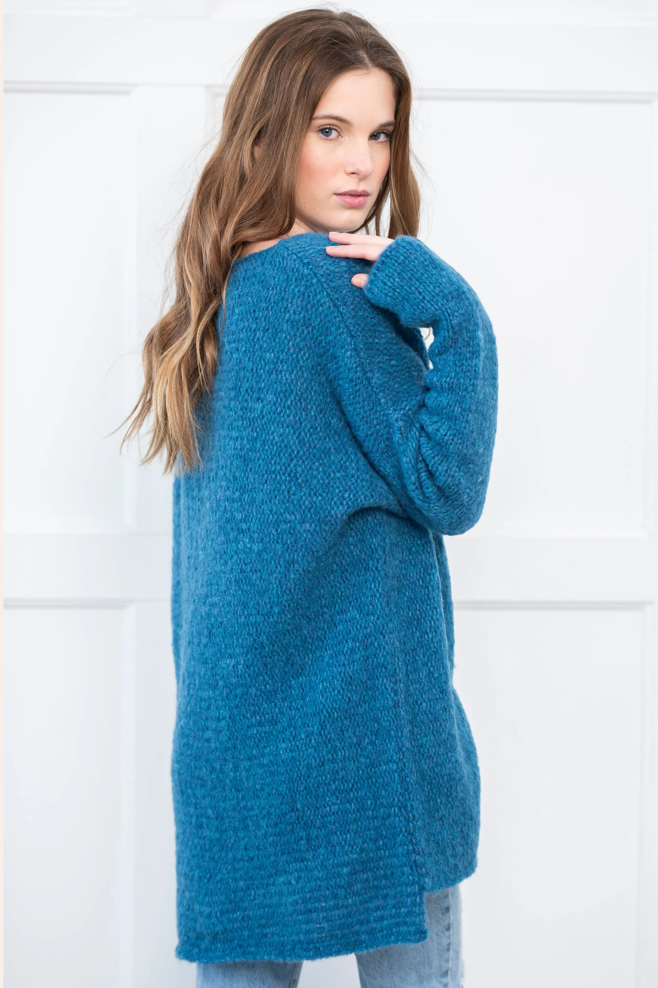 Alpaca wool sweater dress .