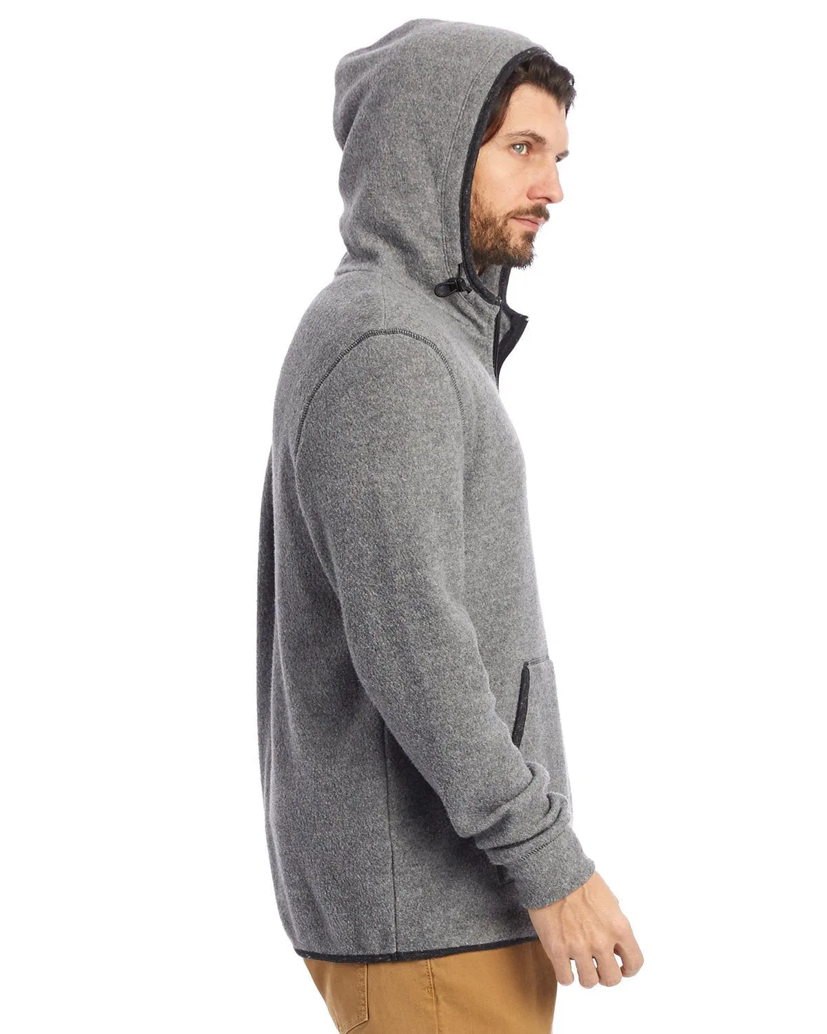 Alternative 43251RT Adult Quarter Zip Fleece Hooded Sweatshirt