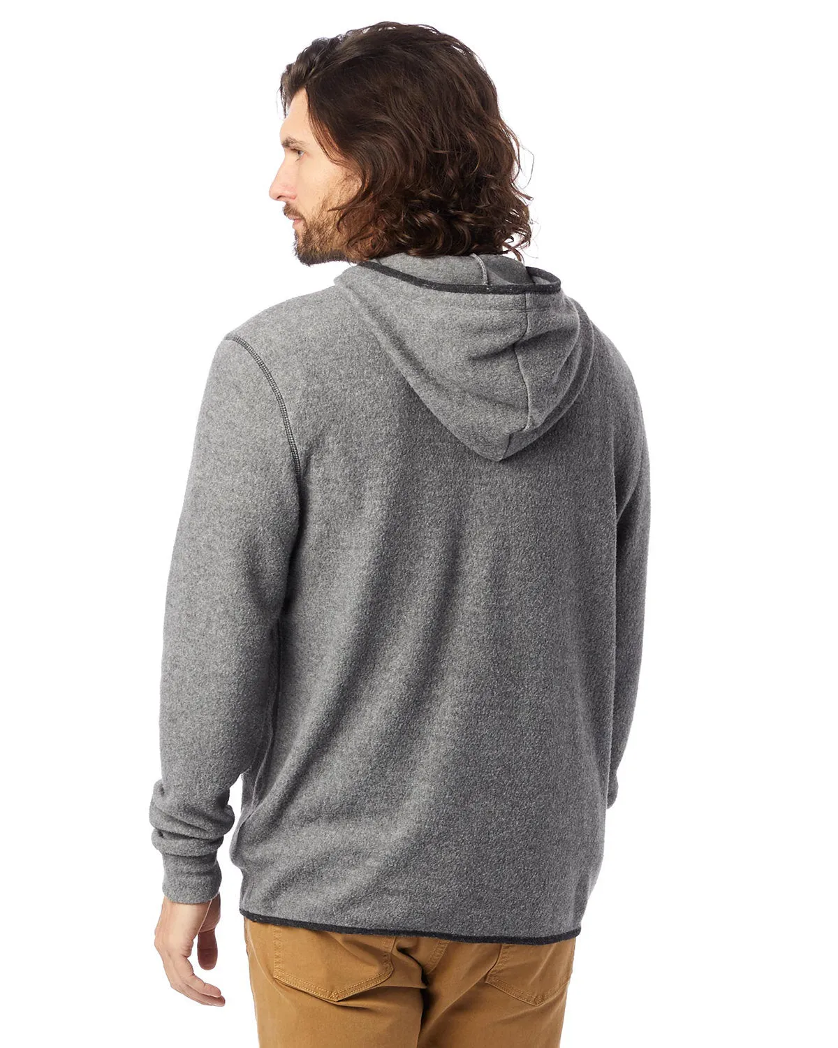 Alternative 43251RT Adult Quarter Zip Fleece Hooded Sweatshirt