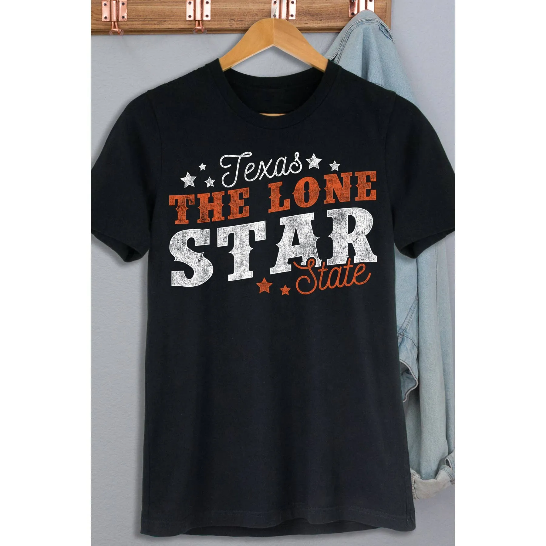 Amused By Blue- Texas The Lone Star State Tee in Black