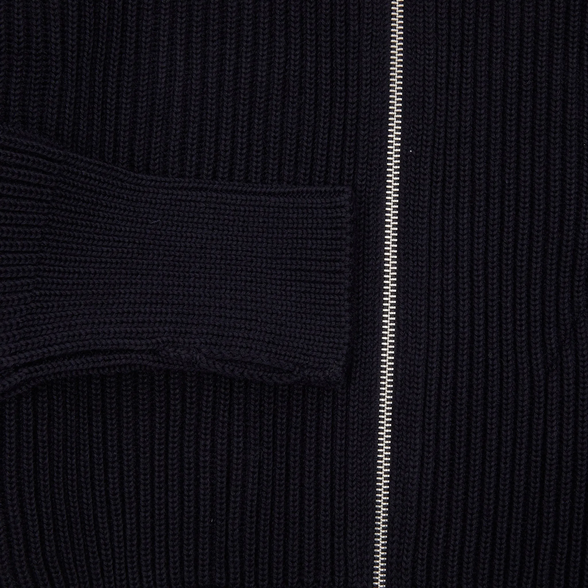 Andersen-Andersen Navy Full-Zip Pockets Sweater in Navy Blue