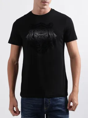 Antony Morato Black Animal Print Slim Fit T-Shirt