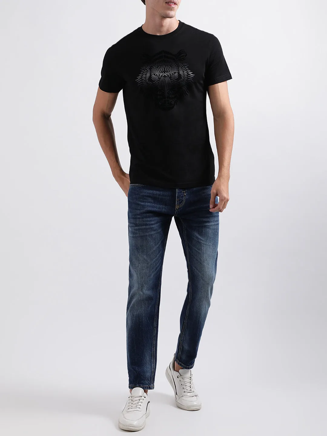 Antony Morato Black Animal Print Slim Fit T-Shirt