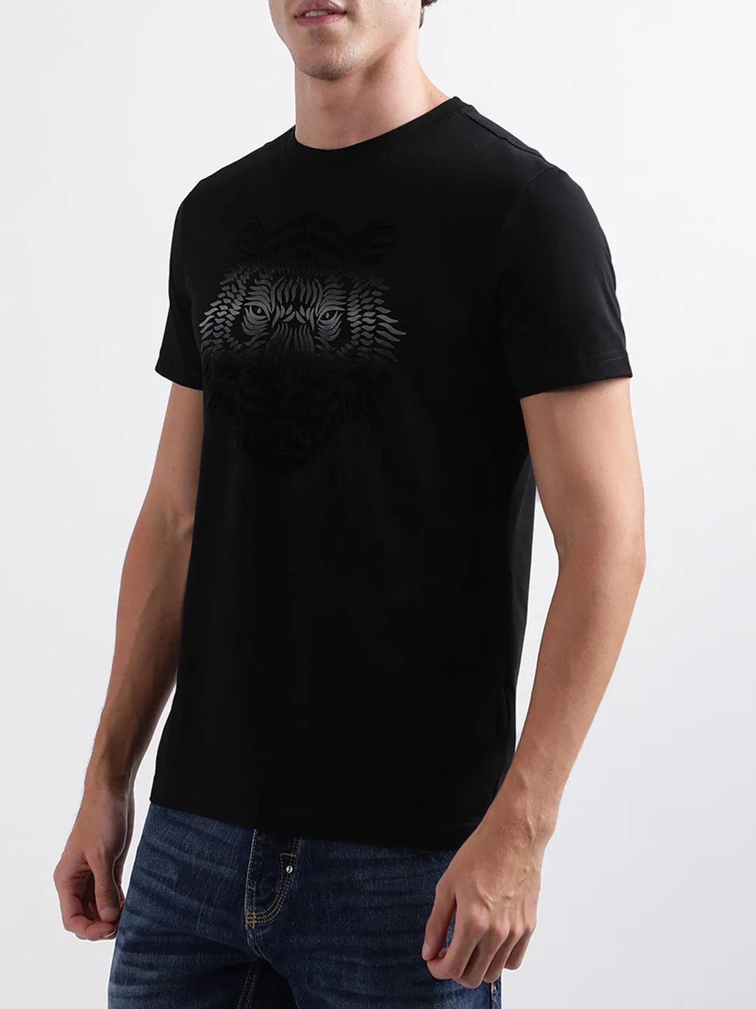 Antony Morato Black Animal Print Slim Fit T-Shirt