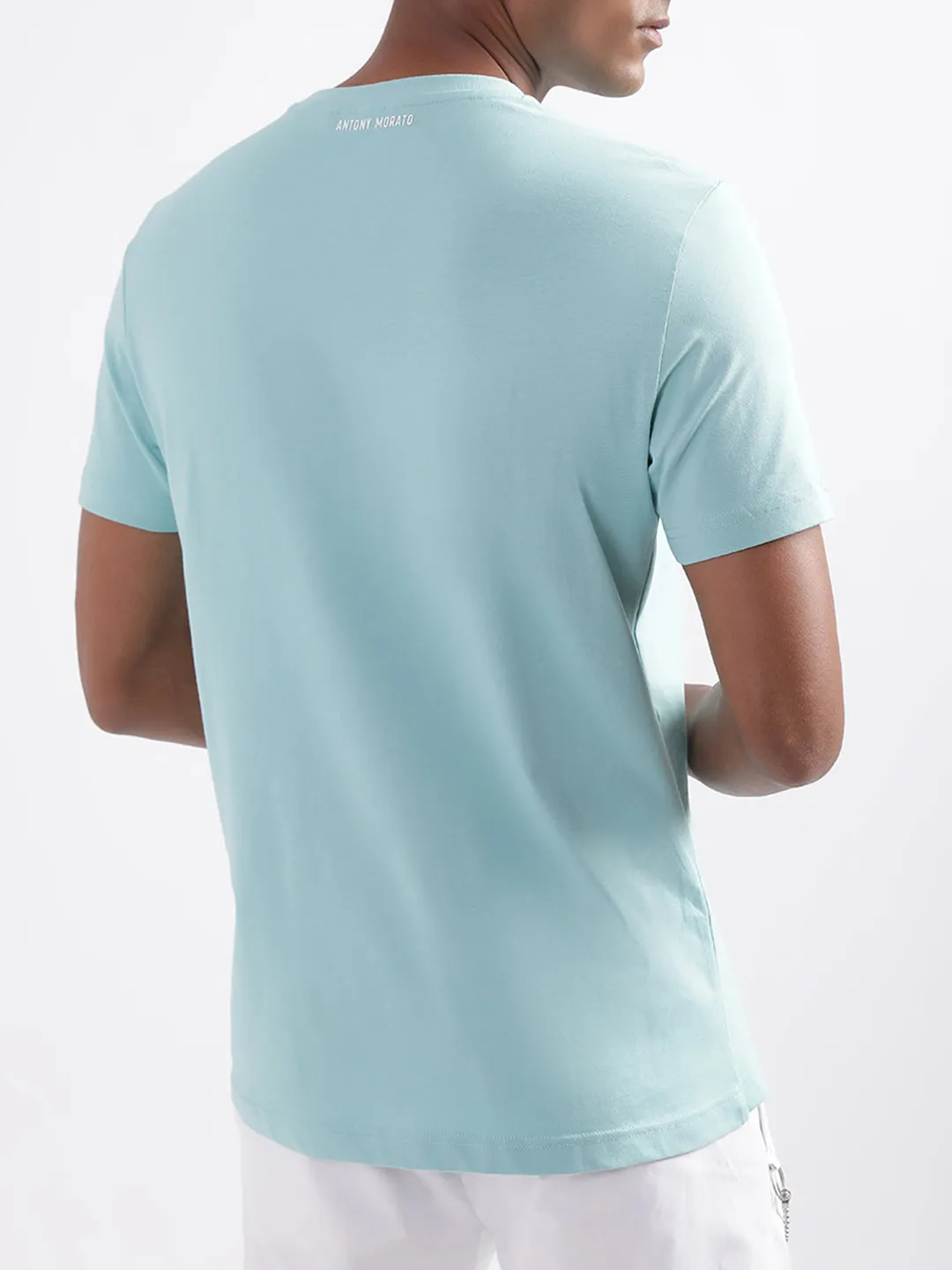 Antony Morato Blue Printed Regular Fit T-Shirt