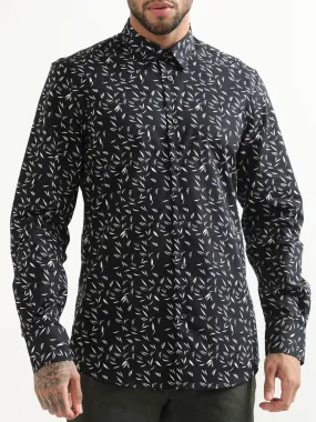 Antony Morato Blue Printed Slim Fit Shirt