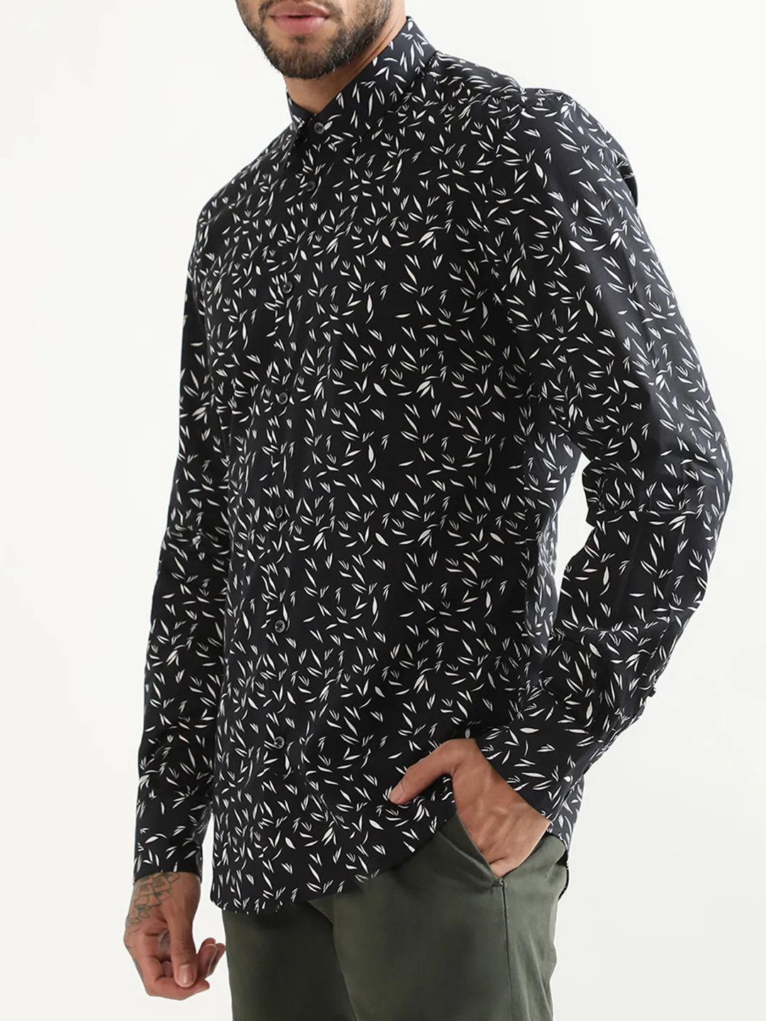 Antony Morato Blue Printed Slim Fit Shirt