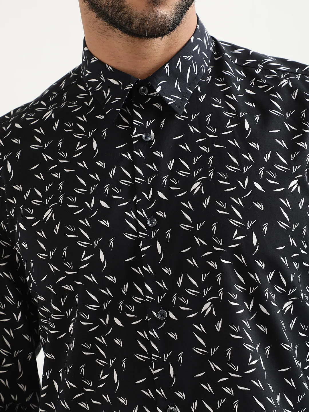 Antony Morato Blue Printed Slim Fit Shirt