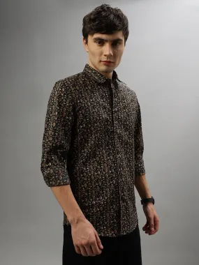 Antony Morato Brown Fashion Printed Slim Fit Shirt