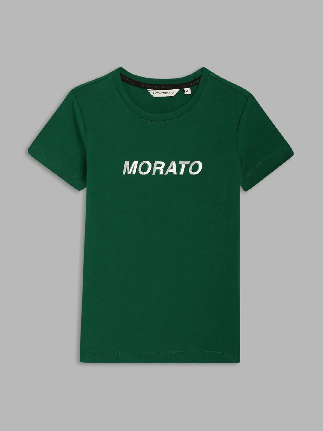 Antony Morato Kids Green Logo Regular Fit T-Shirt