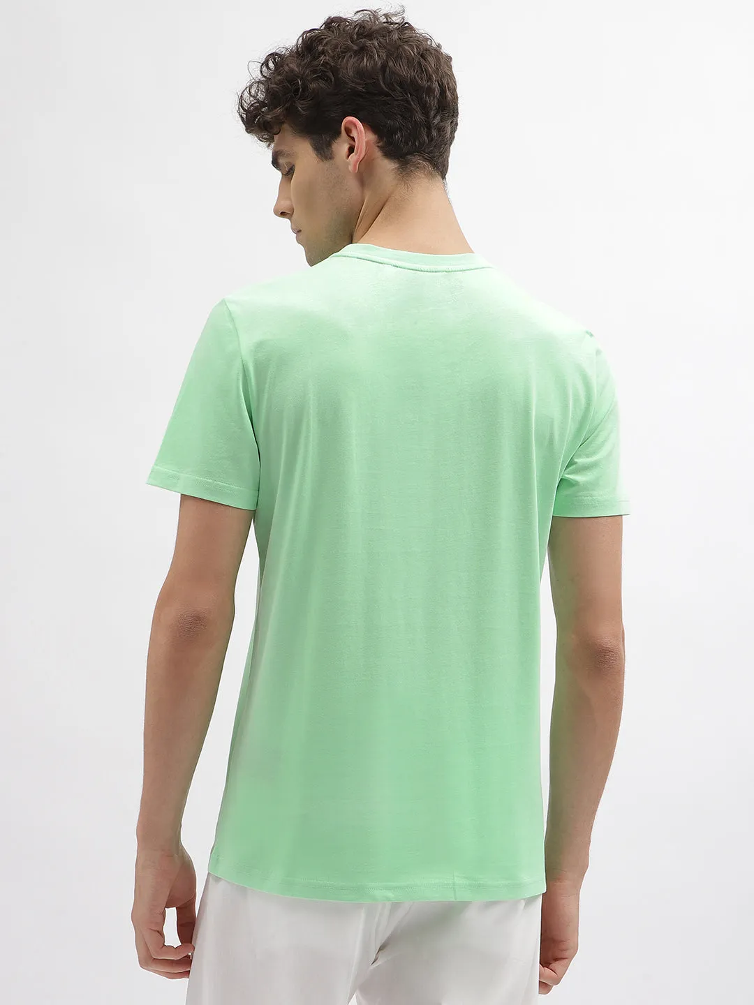 Antony Morato Men Green Printed Round Neck Short Sleeves T-Shirt