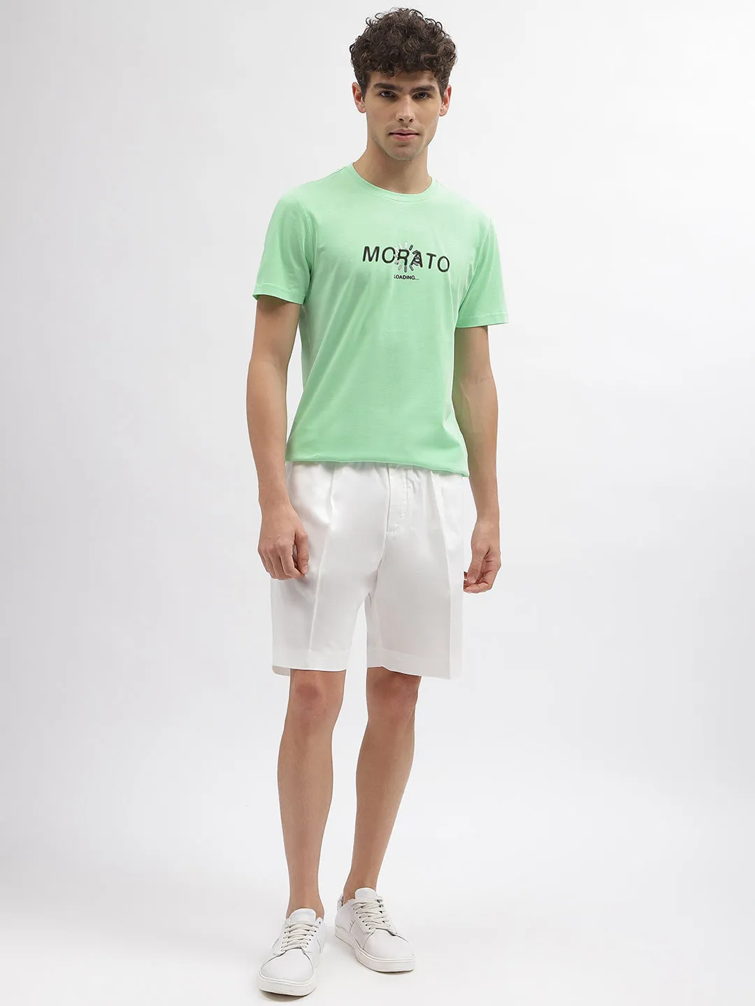 Antony Morato Men Green Printed Round Neck Short Sleeves T-Shirt