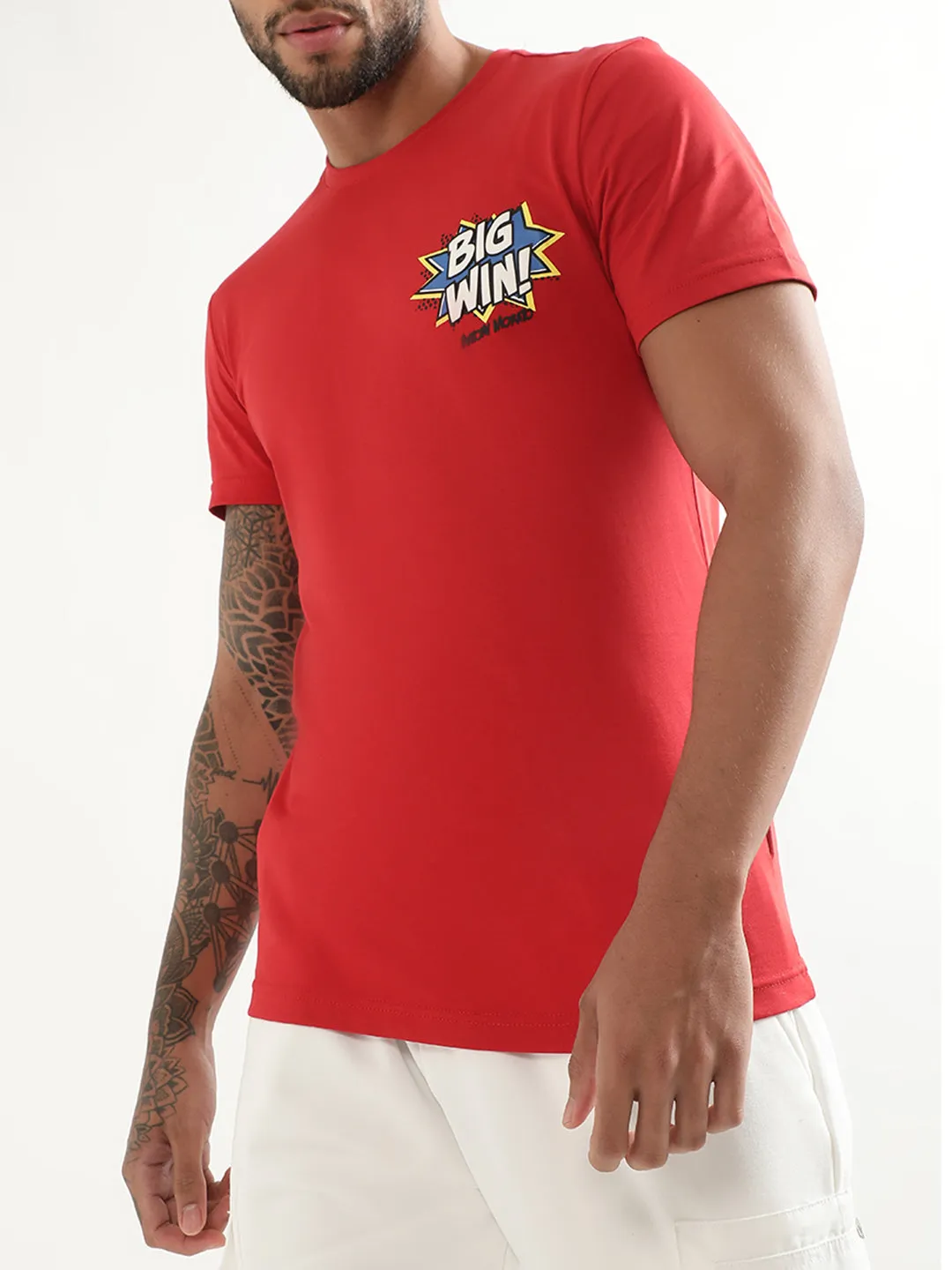 Antony Morato Red Printed Slim Fit T-Shirt