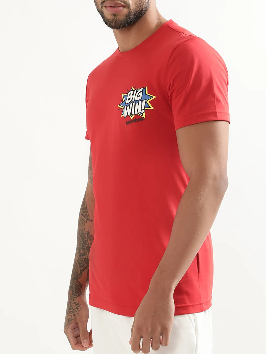 Antony Morato Red Printed Slim Fit T-Shirt