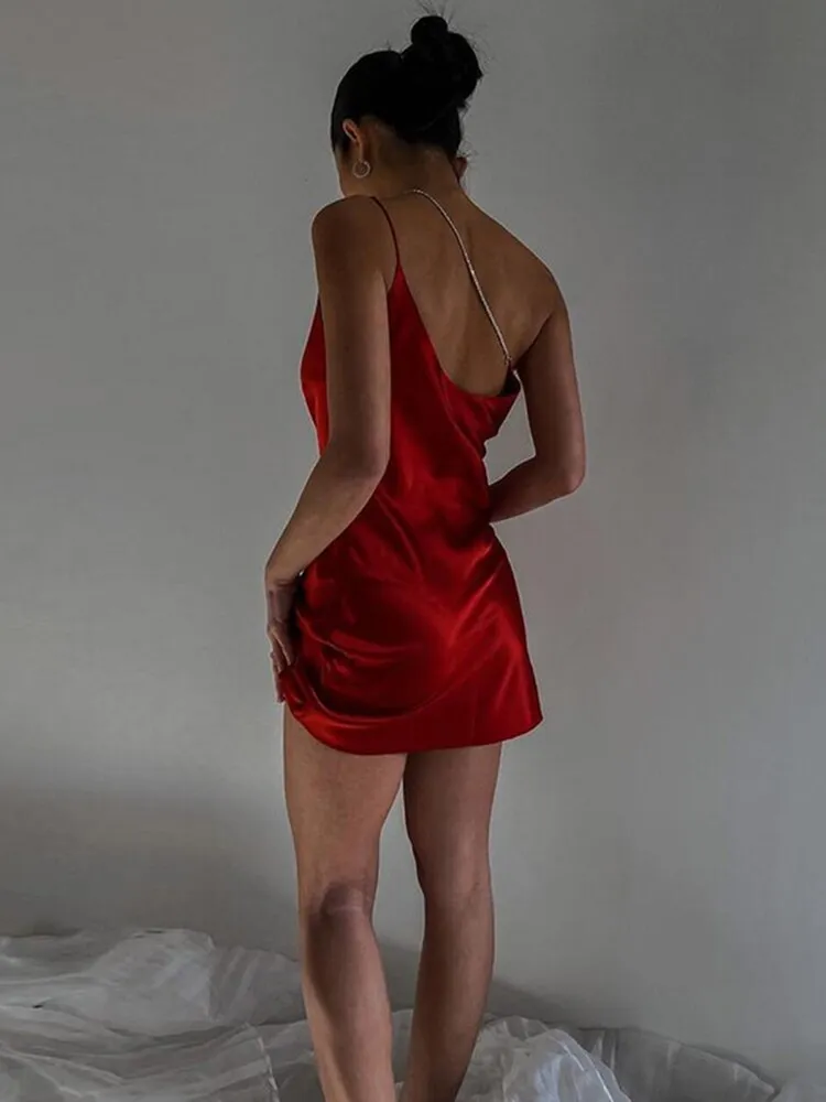 Arielle Sleeveless Backless Sexy Chain Straps Mini Dress