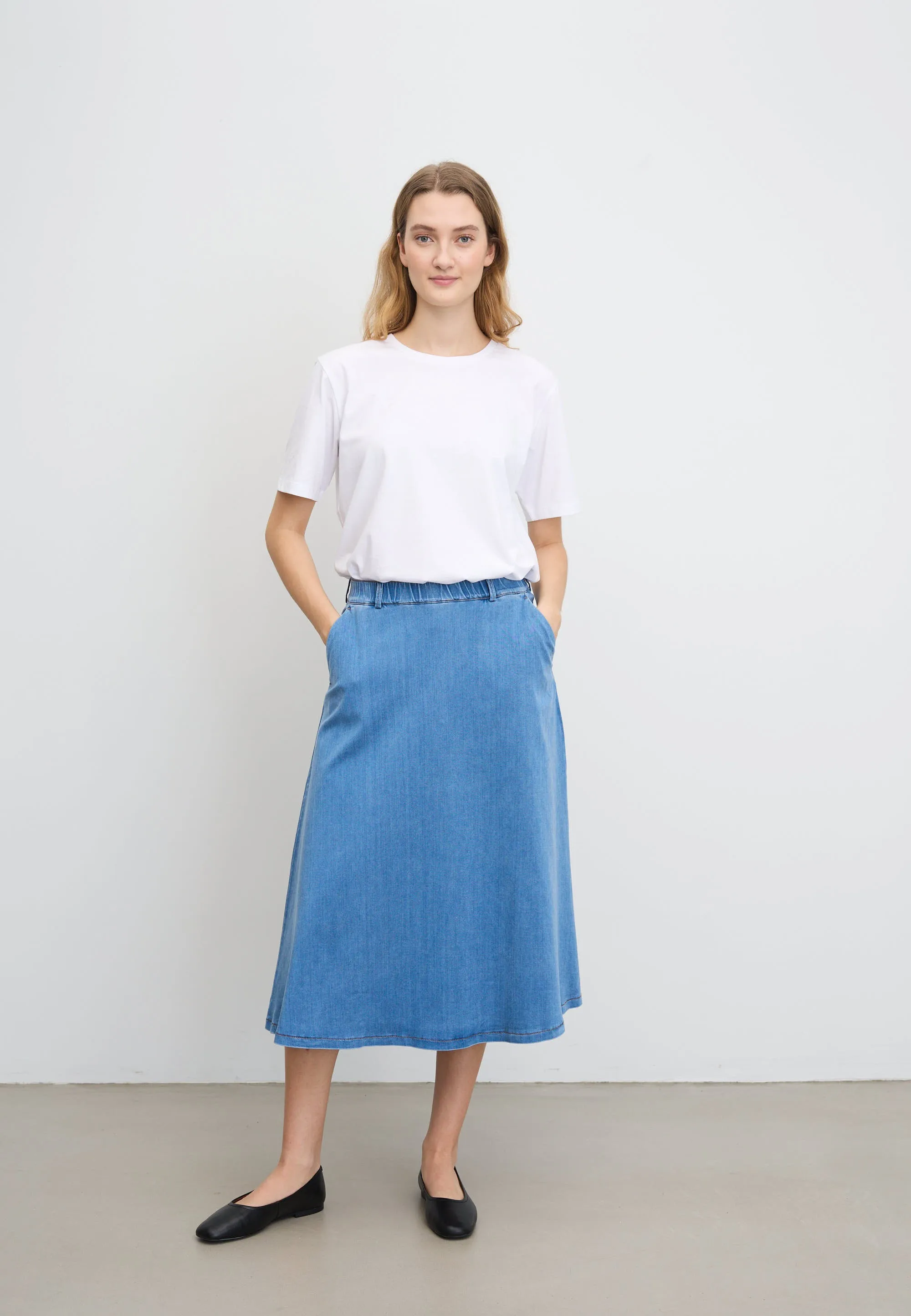 Asta Skirt - 80 cm - Washed Blue Denim