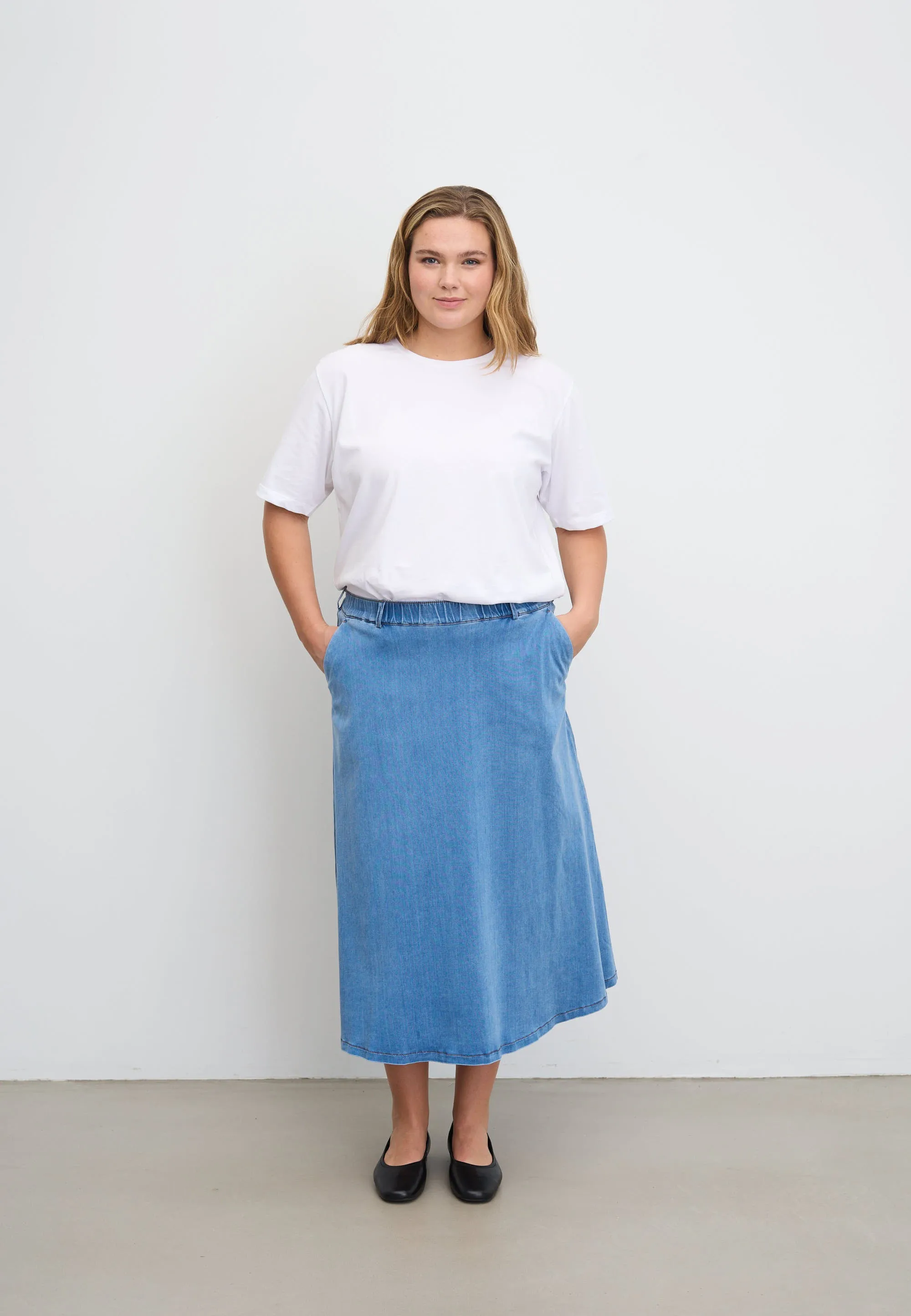 Asta Skirt - 80 cm - Washed Blue Denim