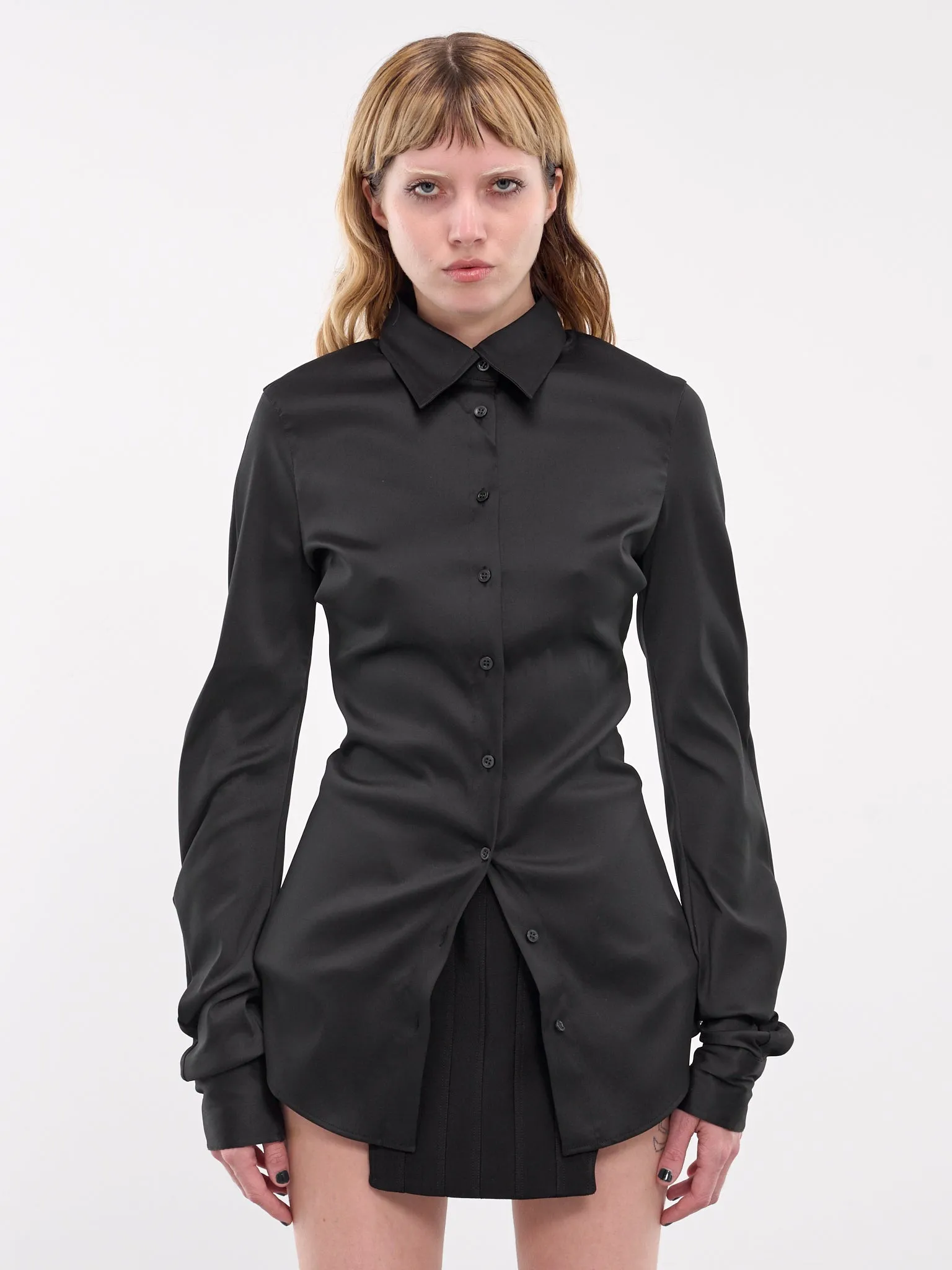 Asymmetric Button-Up Shirt (AC0704-900-BLACK)