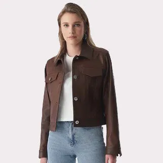 Authentic Western Tan Brown Women's Leather Jacket