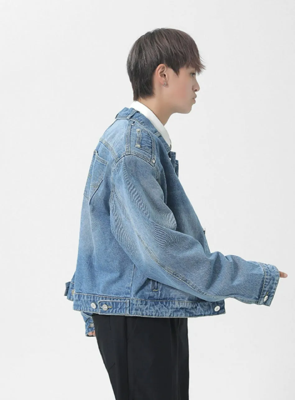 Back Pockets Slim Denim Jacket