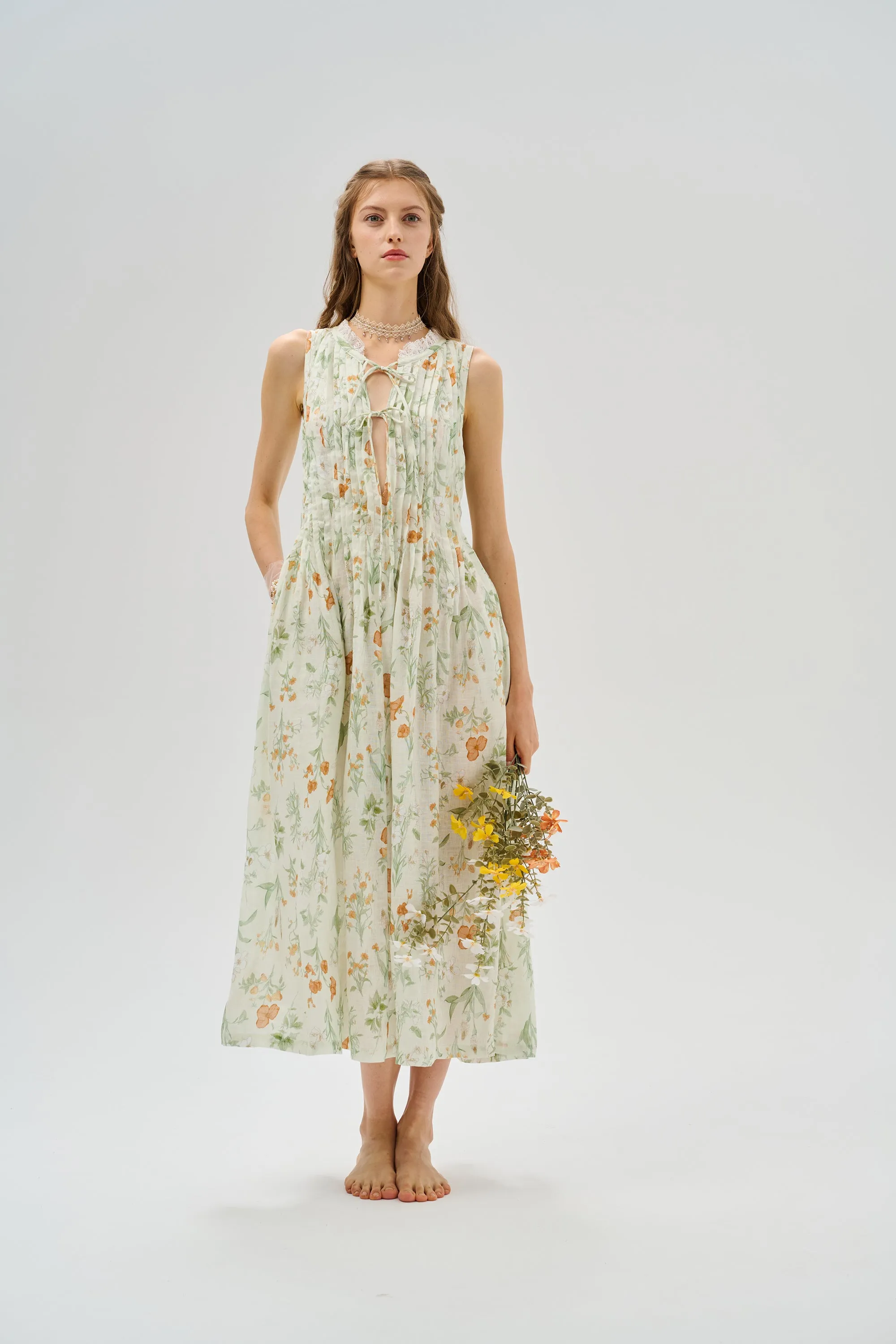 Balia 17 | Pleated Linen Dress