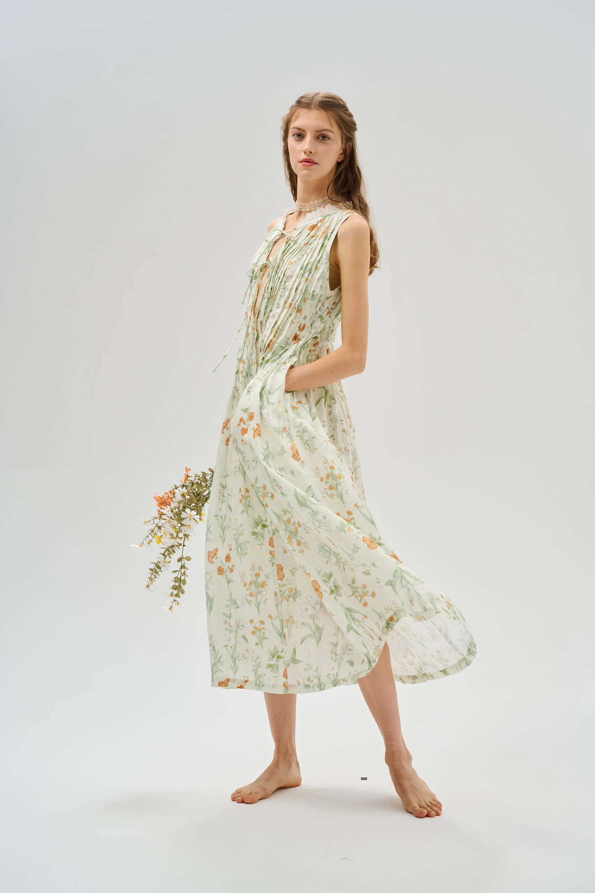 Balia 17 | Pleated Linen Dress