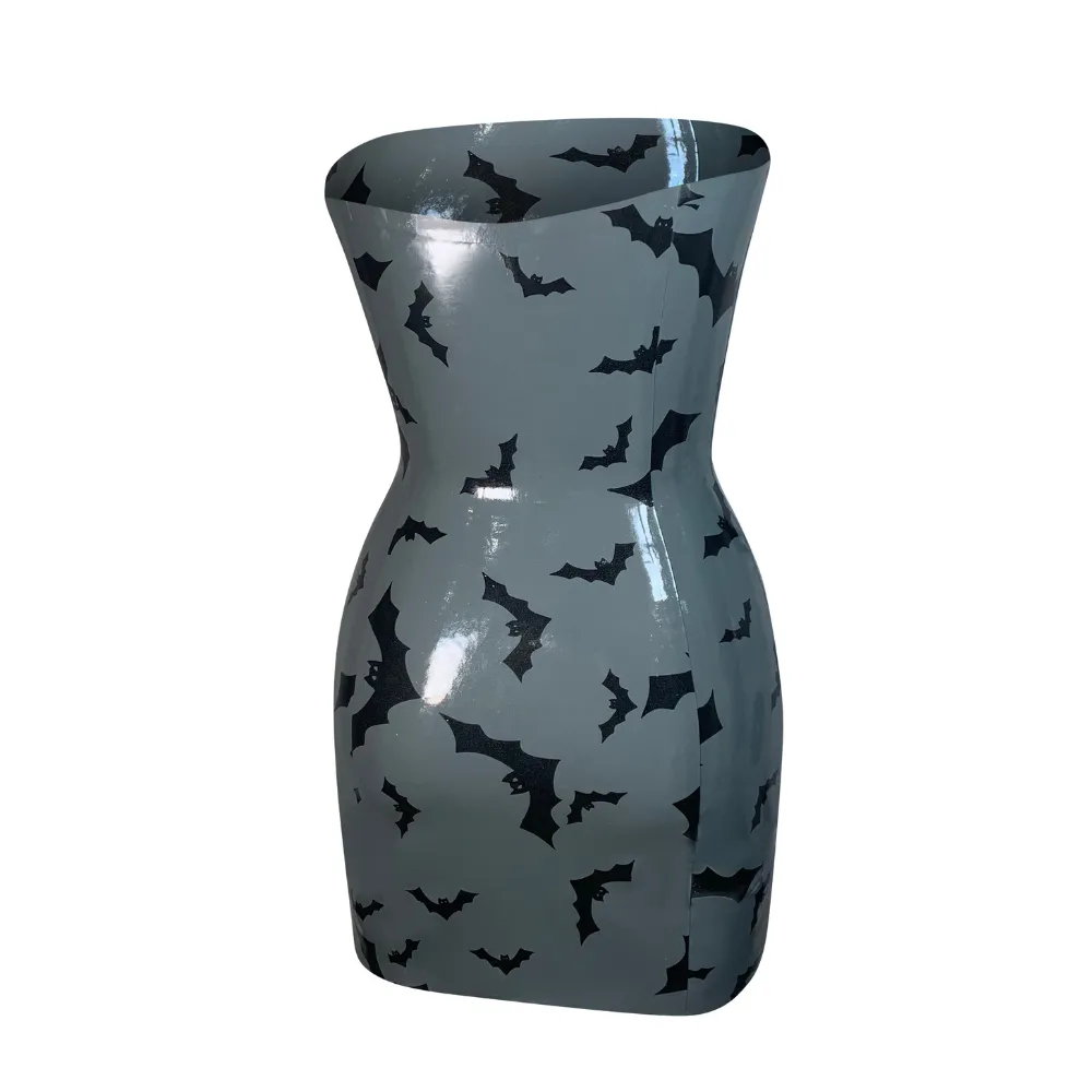 Bat Print Tube Dress READY TO SHIP