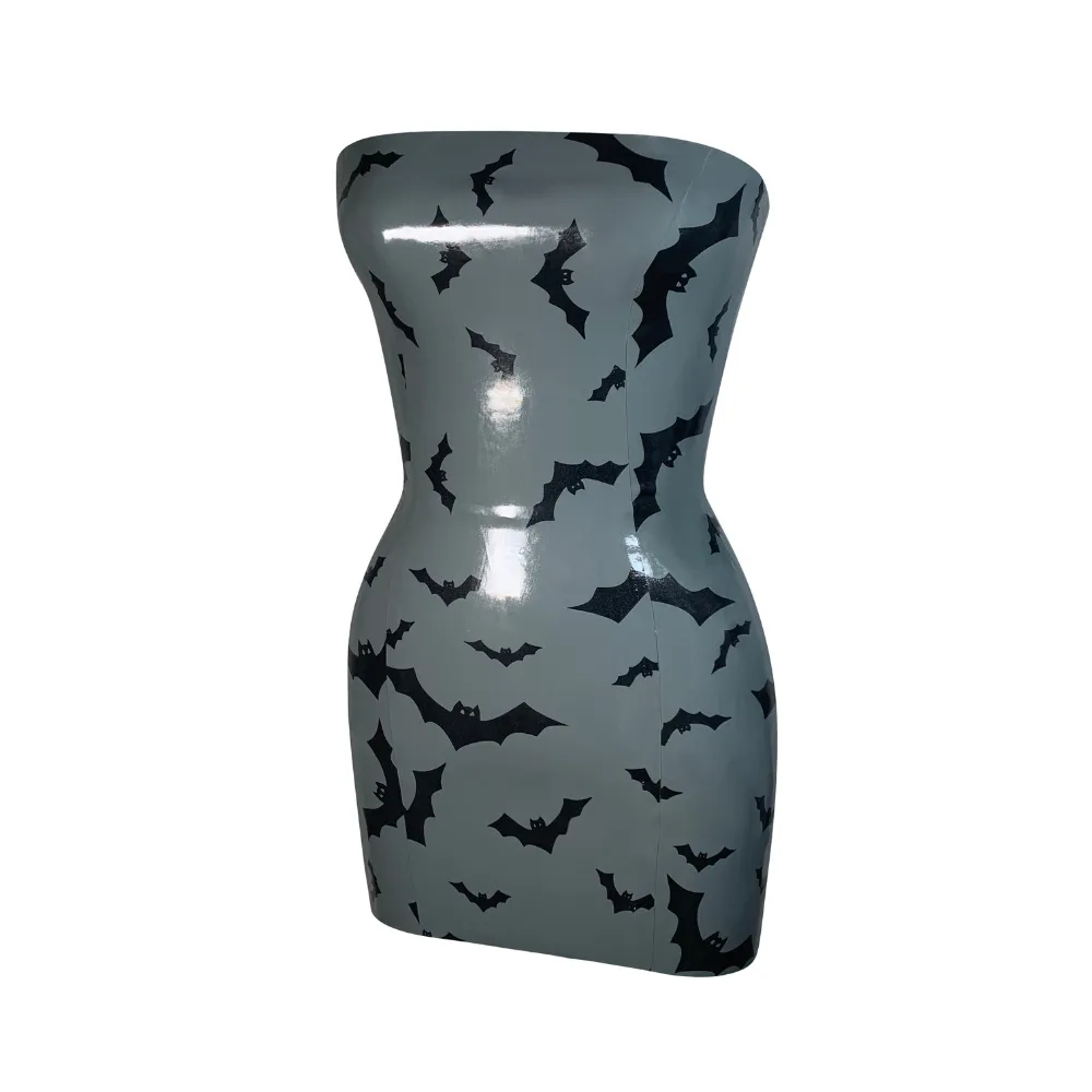 Bat Print Tube Dress READY TO SHIP