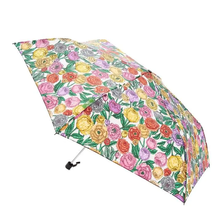 Beige Peonies Compact Umbrella