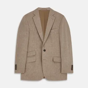 Beige Wool and Linen Blend Barrington Blazer