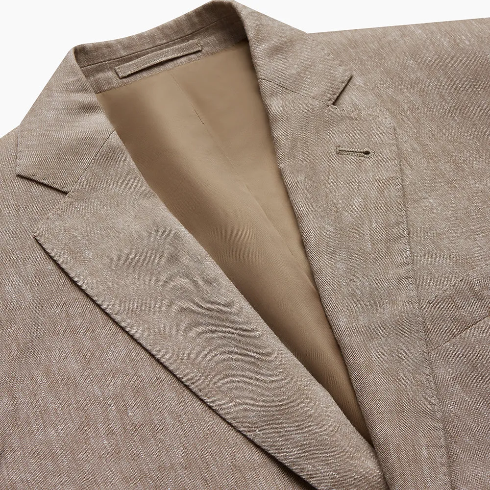 Beige Wool and Linen Blend Barrington Blazer