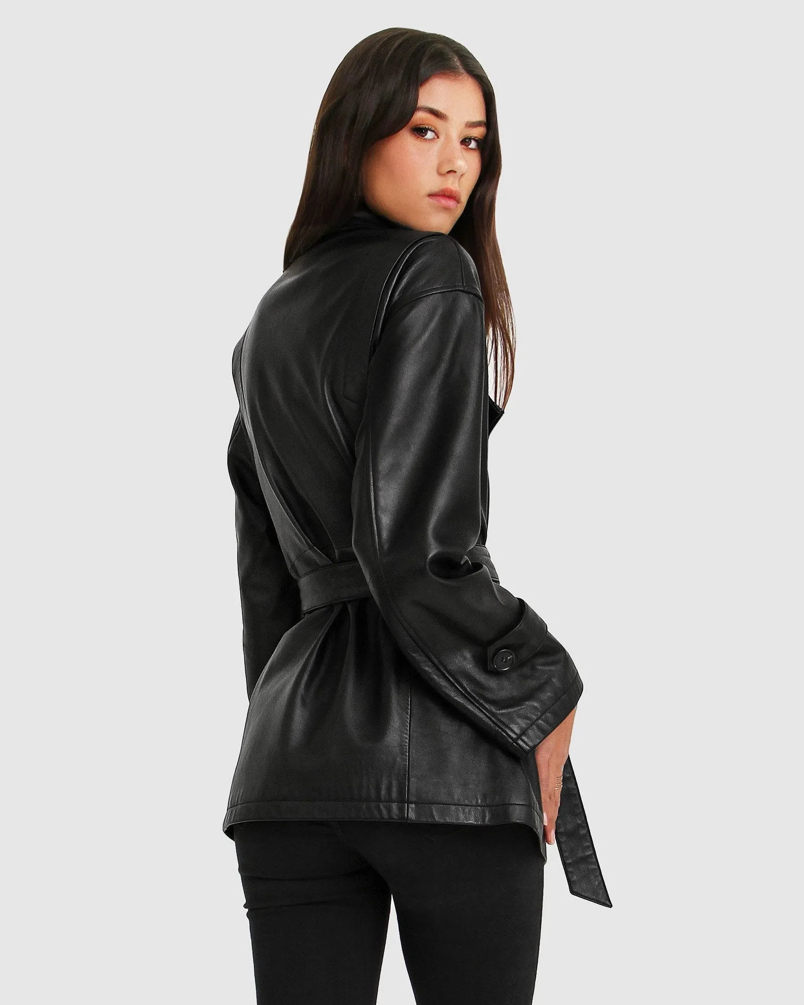 BFF Belted Leather Jacket