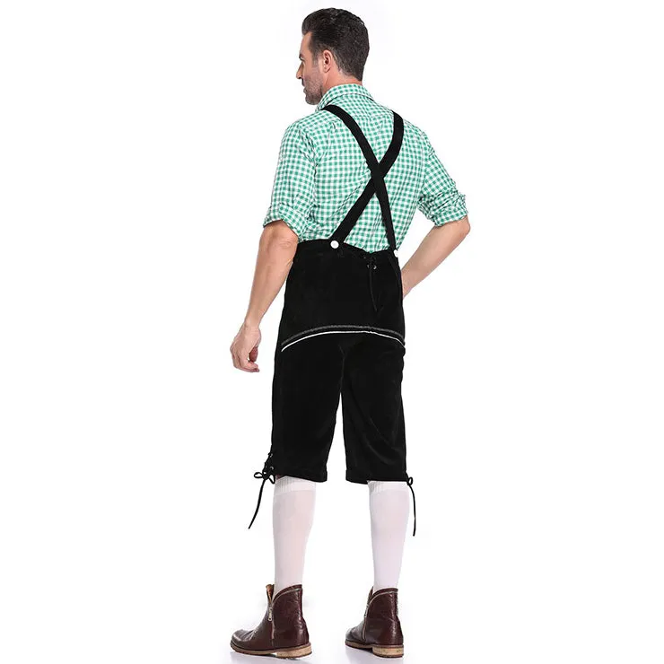 Black and Green Men's Lederhosen OCM40