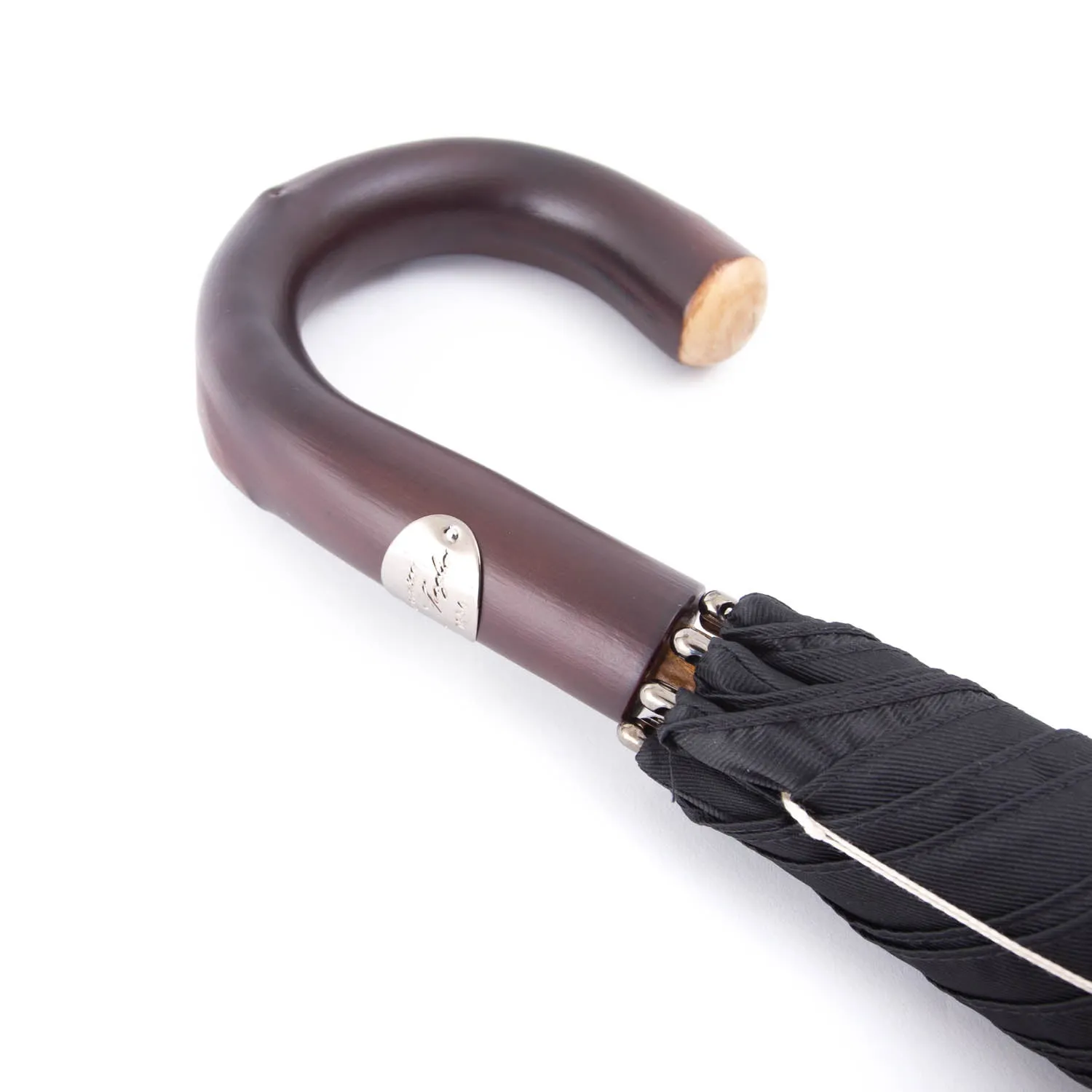 Black Doorman Umbrella with Chestnut Handle