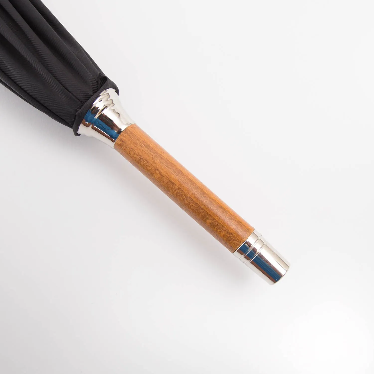 Black Doorman Umbrella with Chestnut Handle