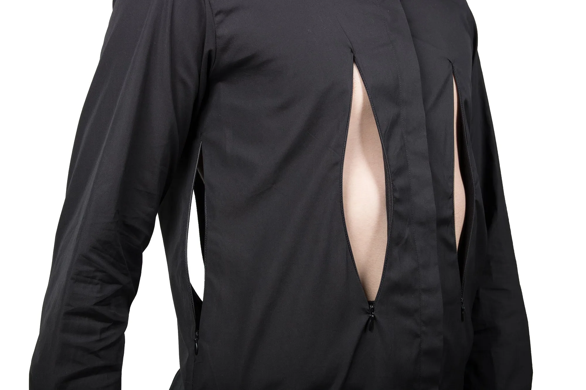 Black Slashed Long-sleeved Shirt