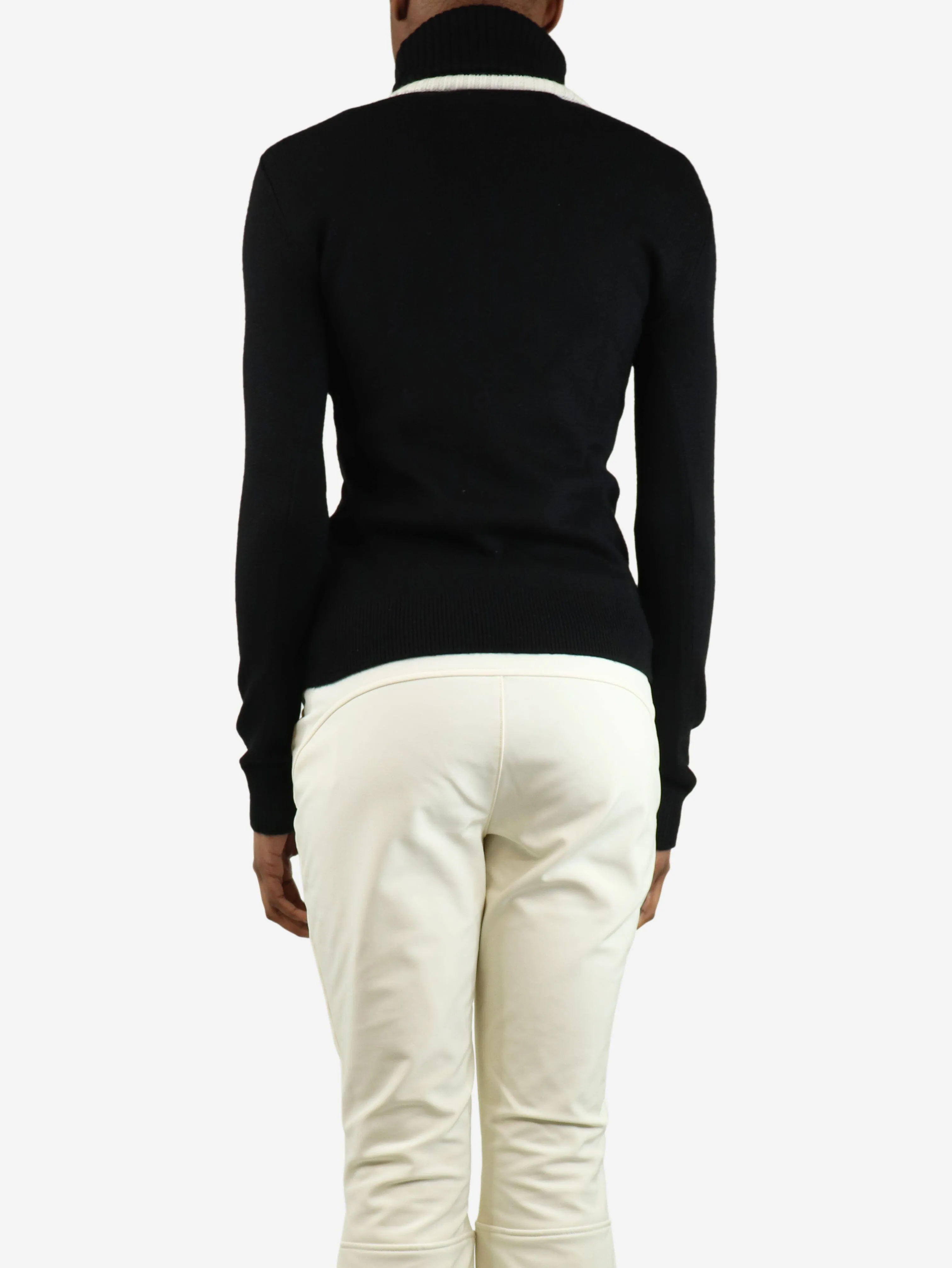 Black wool turtleneck jumper - size XS