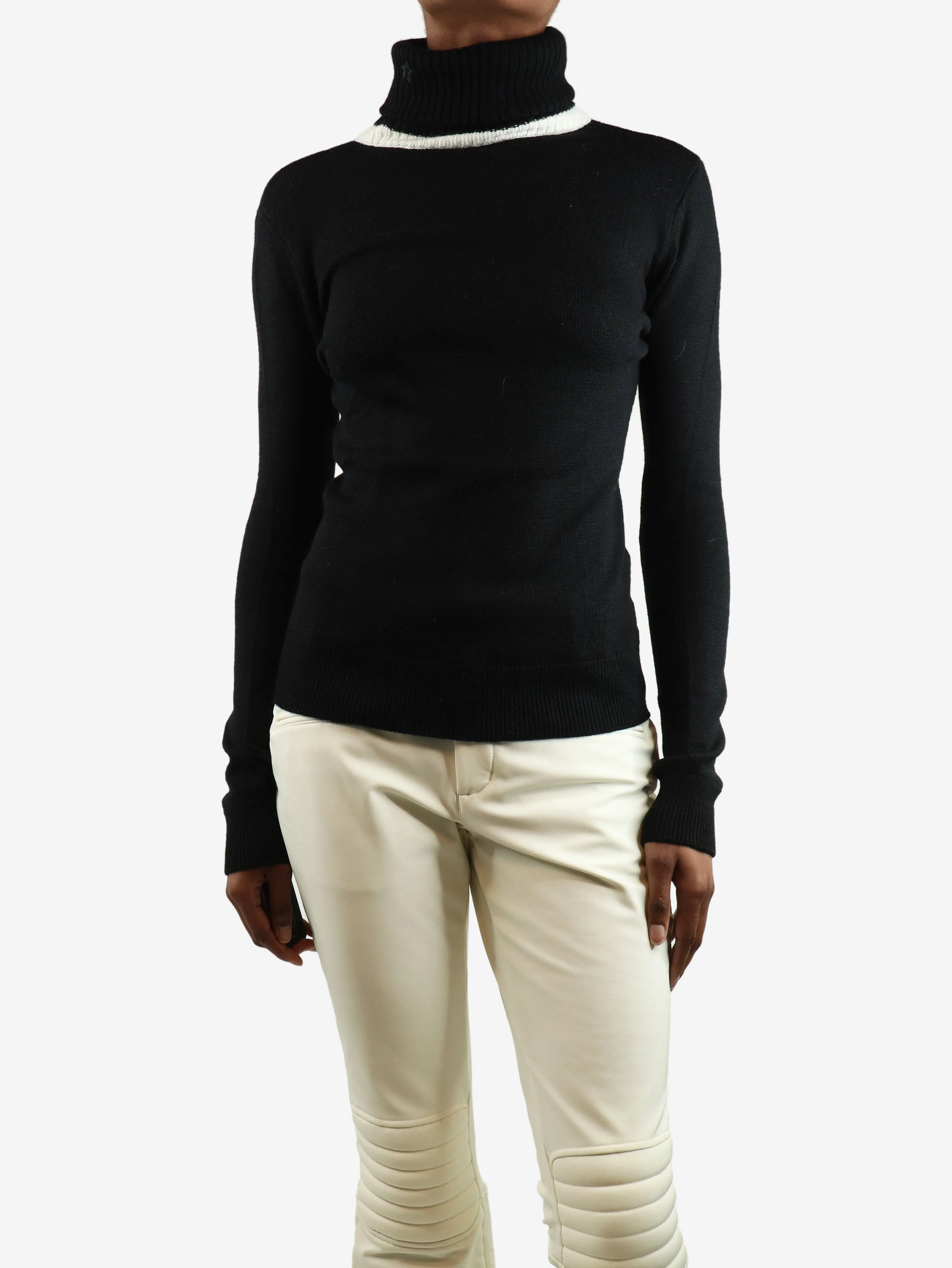 Black wool turtleneck jumper - size XS