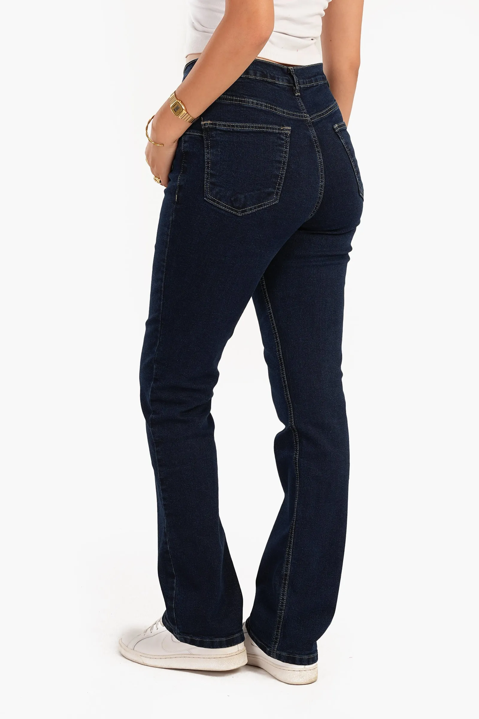 Blue Cotton Denim Pants