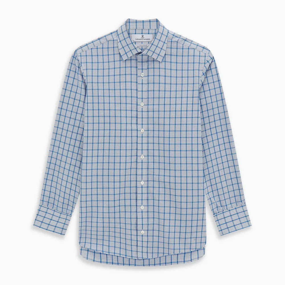 Blue Graph Overlay Check Mayfair Shirt